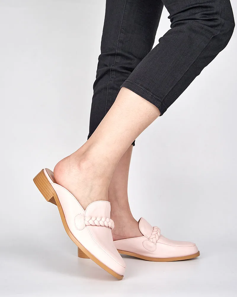 Slip On Backless Braided Comfortable Mules