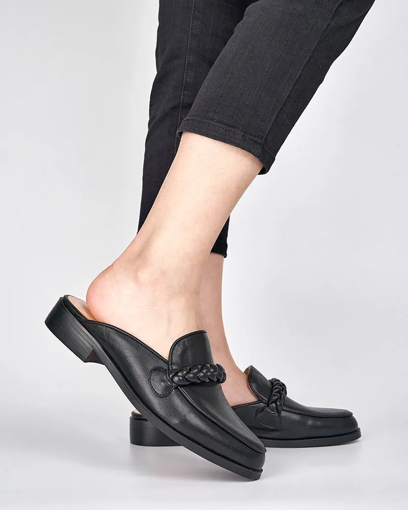 Slip On Backless Braided Comfortable Mules