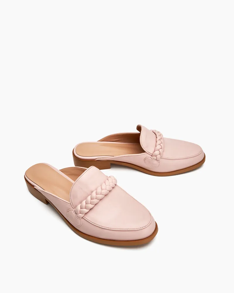 Slip On Backless Braided Comfortable Mules