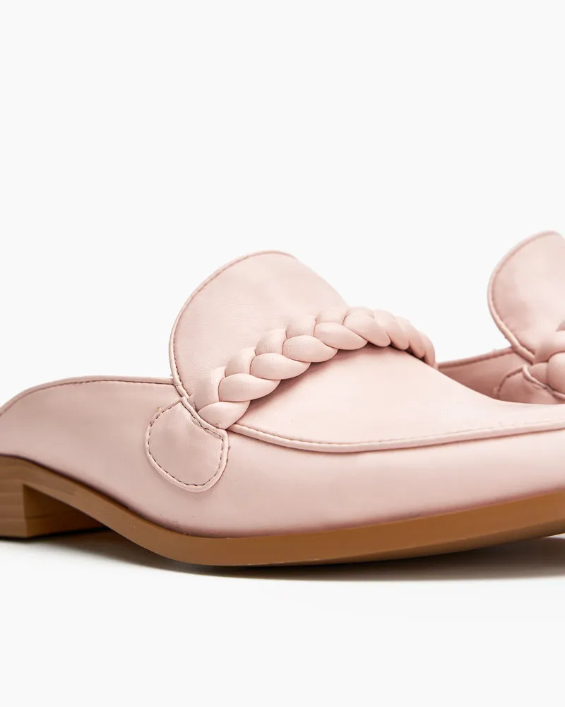 Slip On Backless Braided Comfortable Mules