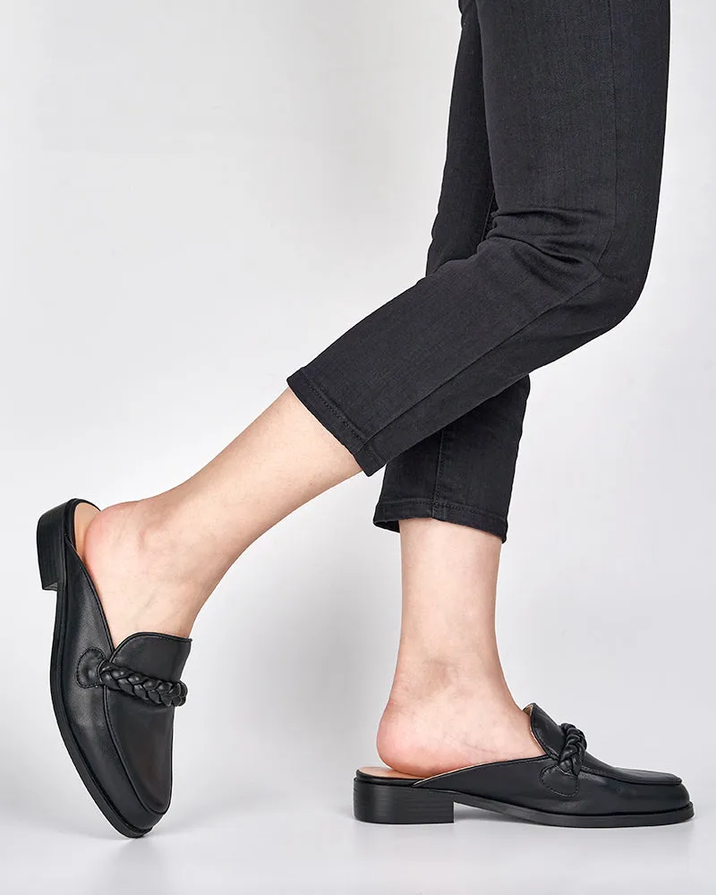 Slip On Backless Braided Comfortable Mules