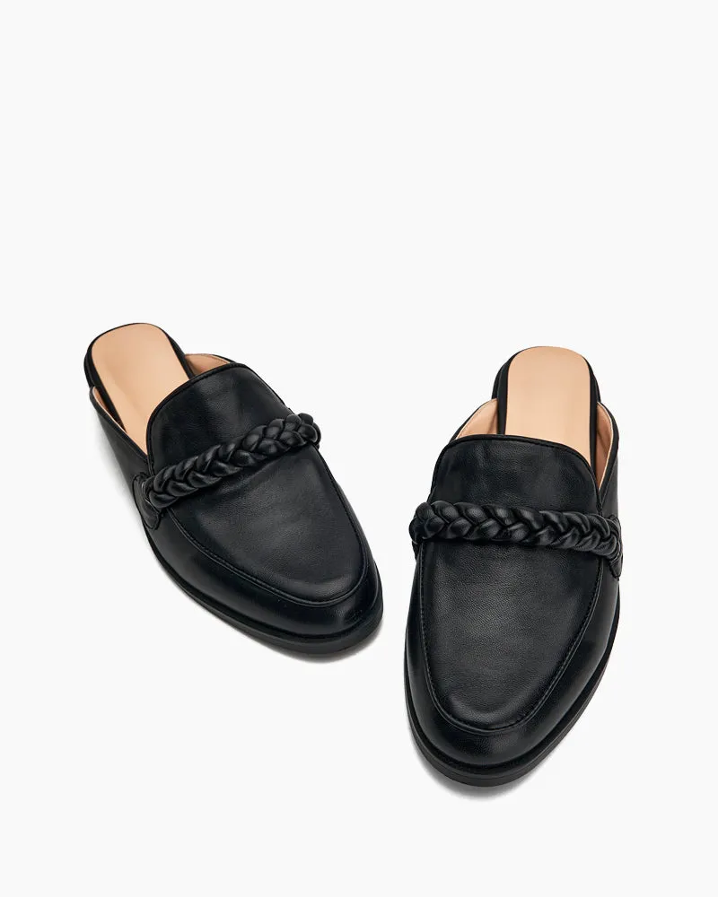 Slip On Backless Braided Comfortable Mules
