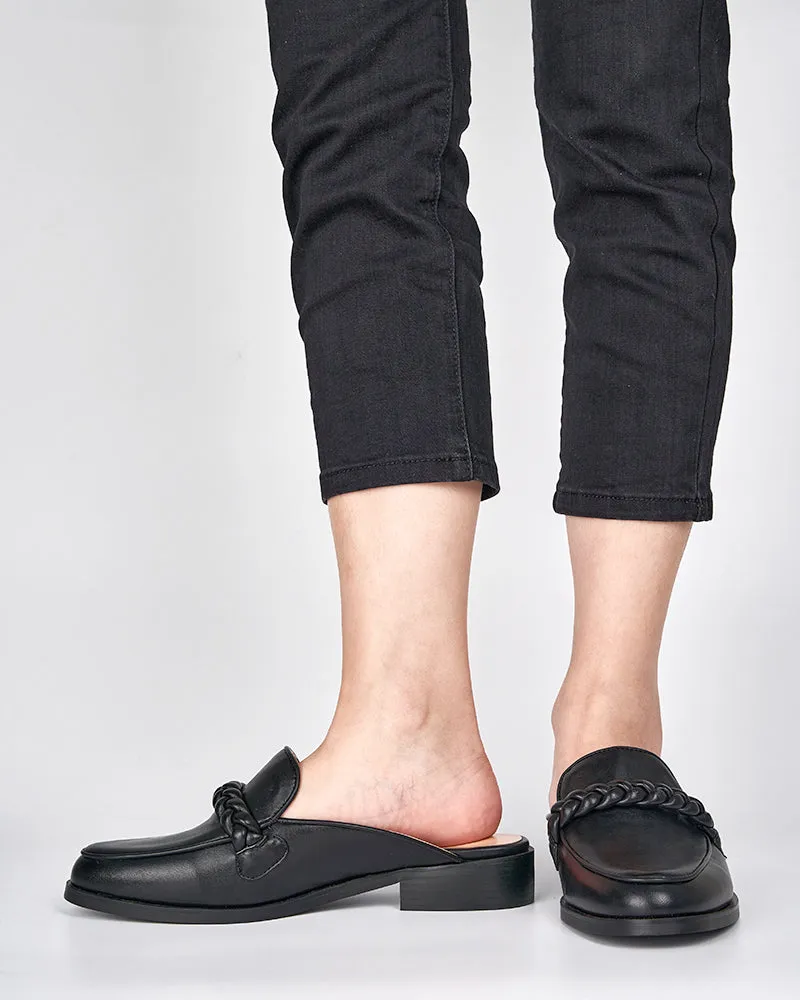Slip On Backless Braided Comfortable Mules