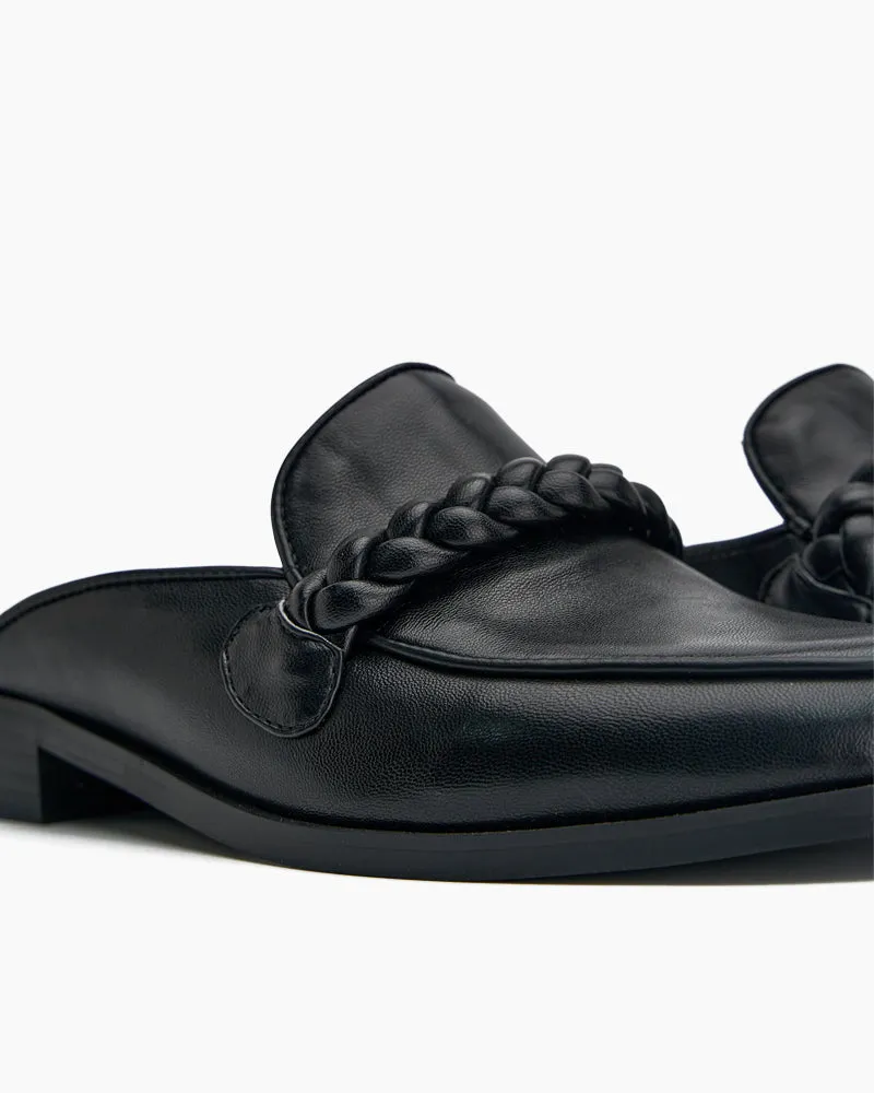 Slip On Backless Braided Comfortable Mules