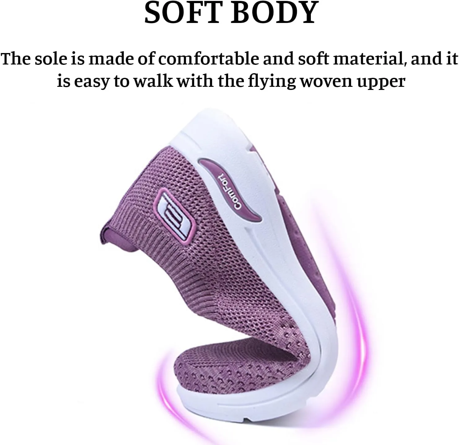 Slip On Walking Shoes for Women Orthopedic Nurse Shoes Hands Free Slip-Ins Go Walk Sneakers Tennis Comfort Wear Orthowear Shoe for Diabetic Neuropathy Plantar Fasciitis Breathable & Comfortable