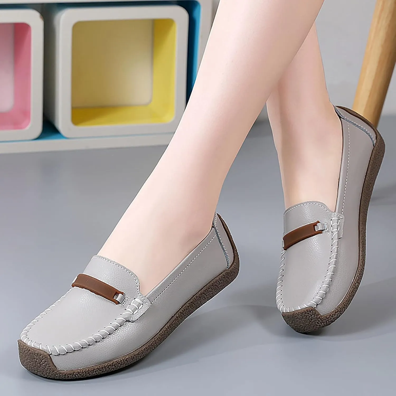 Slip On Women Comfort Walking Flat Loafers Casual Shoes Driving Loafers Walking Business Casual Dress Shoes for