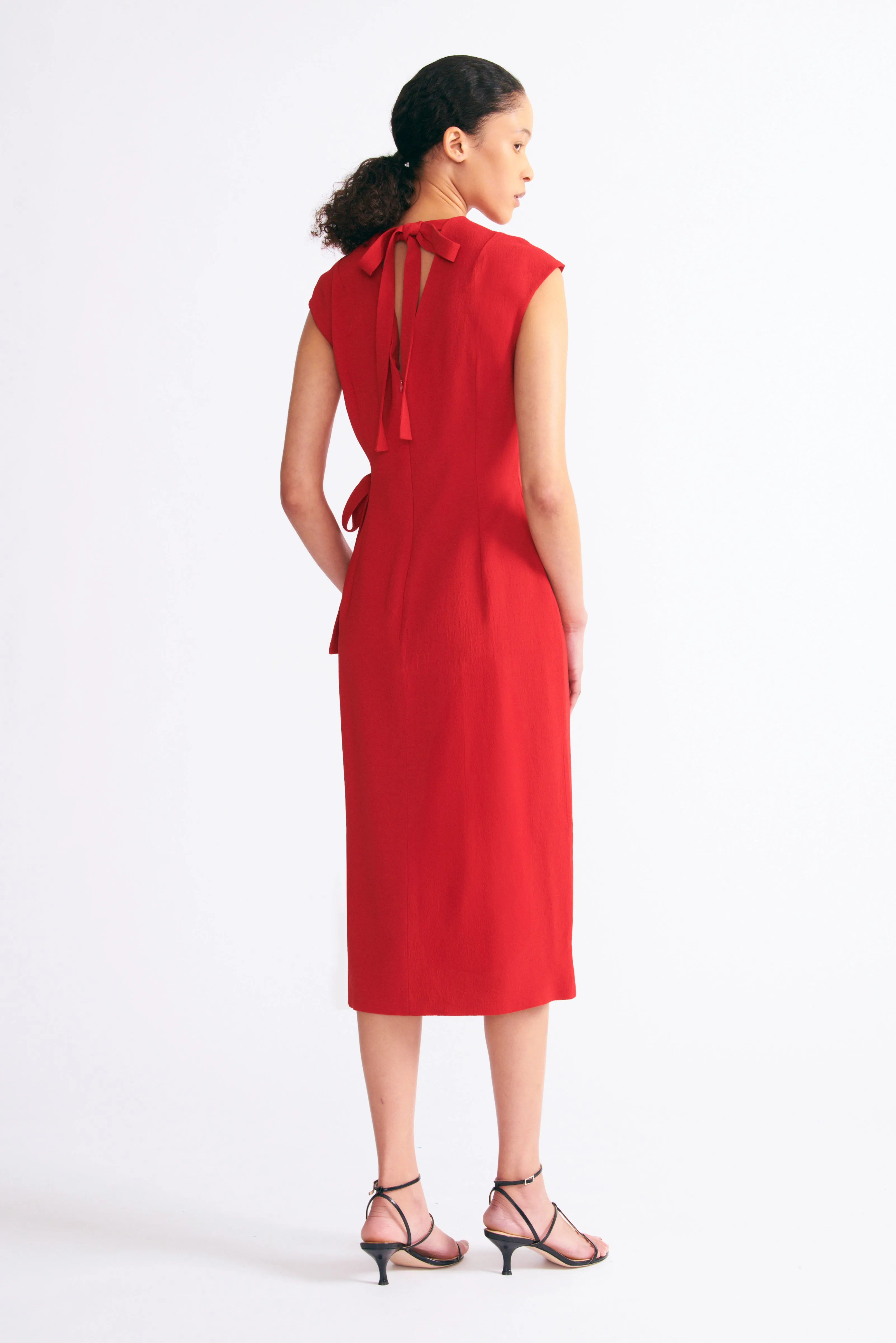 Sofiana Dress Bright Red Viscose Crepe