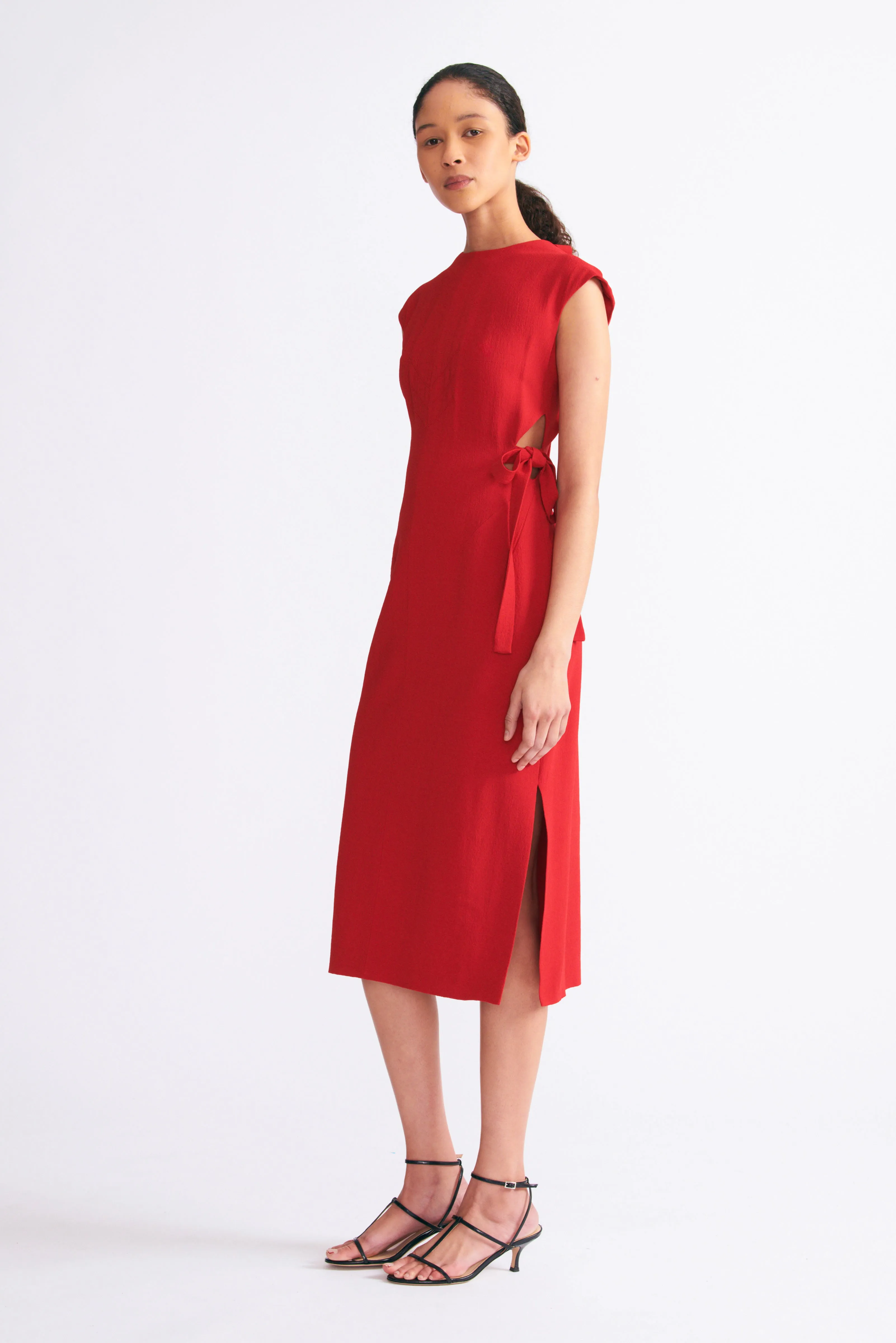 Sofiana Dress Bright Red Viscose Crepe