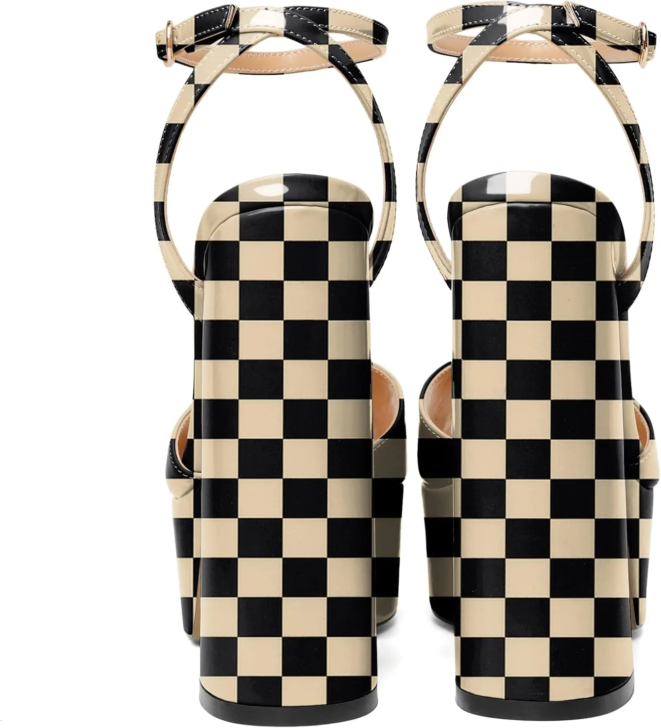 Soireelady Women Platform Sandals Chunky Block High Heels Peep Toe Heeled Sandals Slingback Sky High Heels Sexy Ankle Strap Summer Shoes for Party Evening Cocktail