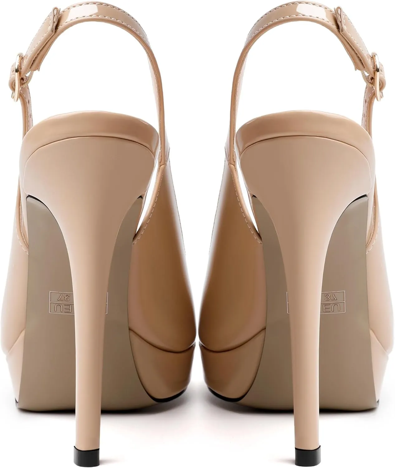 Soireelady Women's Slingback Platform Sexy Peep Toe High Heels Stiletto Slim Thin Heel Pumps Wedding Bride Evening Party Dress Shoes