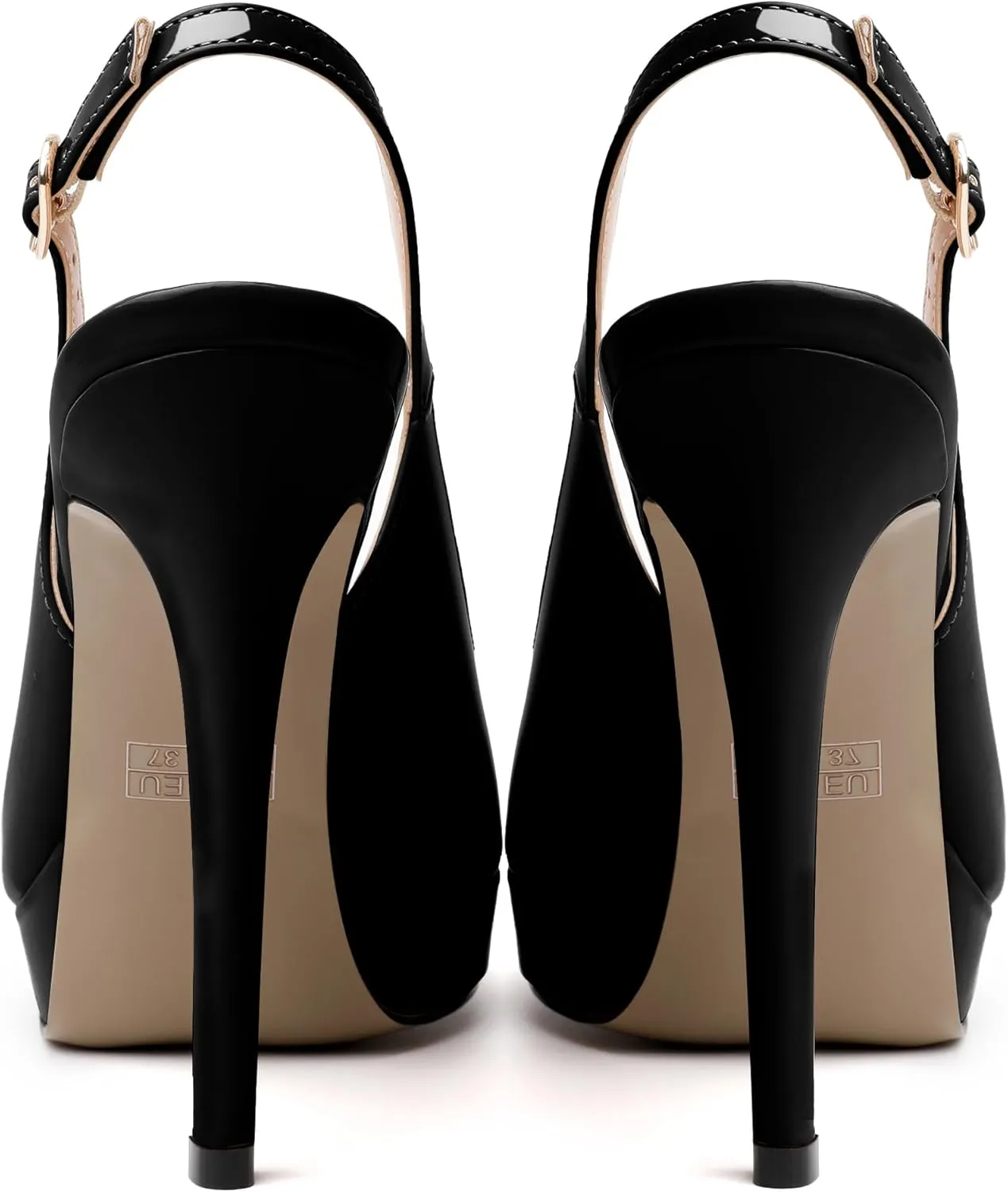 Soireelady Women's Slingback Platform Sexy Peep Toe High Heels Stiletto Slim Thin Heel Pumps Wedding Bride Evening Party Dress Shoes