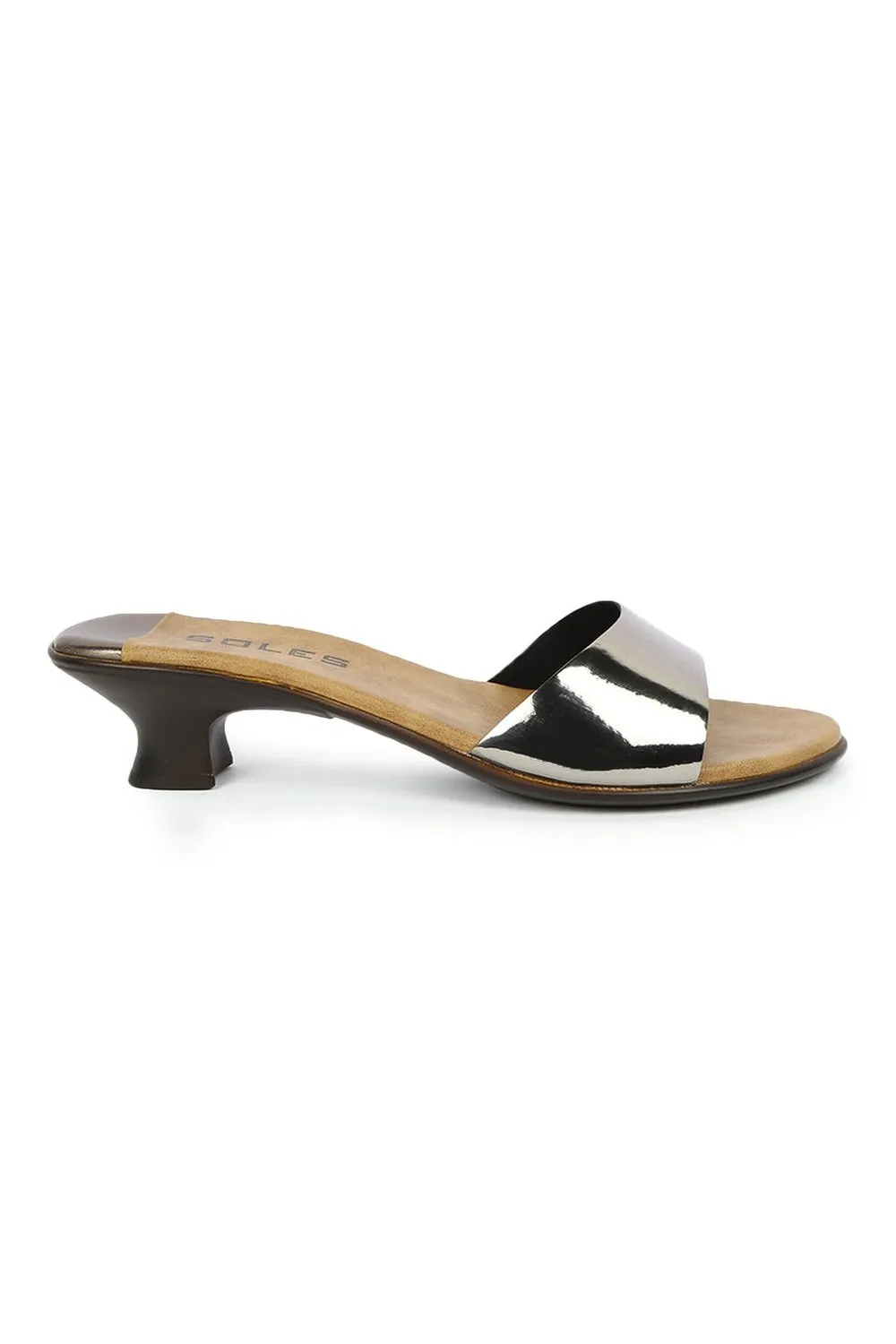 SOLES Shimmering Metallic Heels - Sparkle with Every Step
