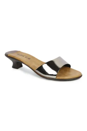 SOLES Shimmering Metallic Heels - Sparkle with Every Step