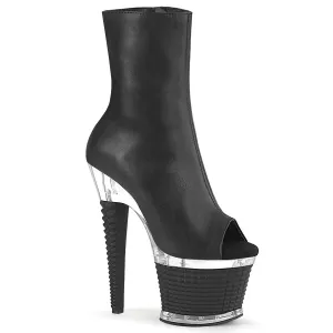 SPECTATOR-1012 Pleaser Chrome Platform Open Toe Ankle Boots