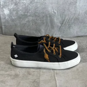 SPERRY Women's Black Canvas Crest Vibe Tie-Lace Memory Foam Sneakers SZ 7