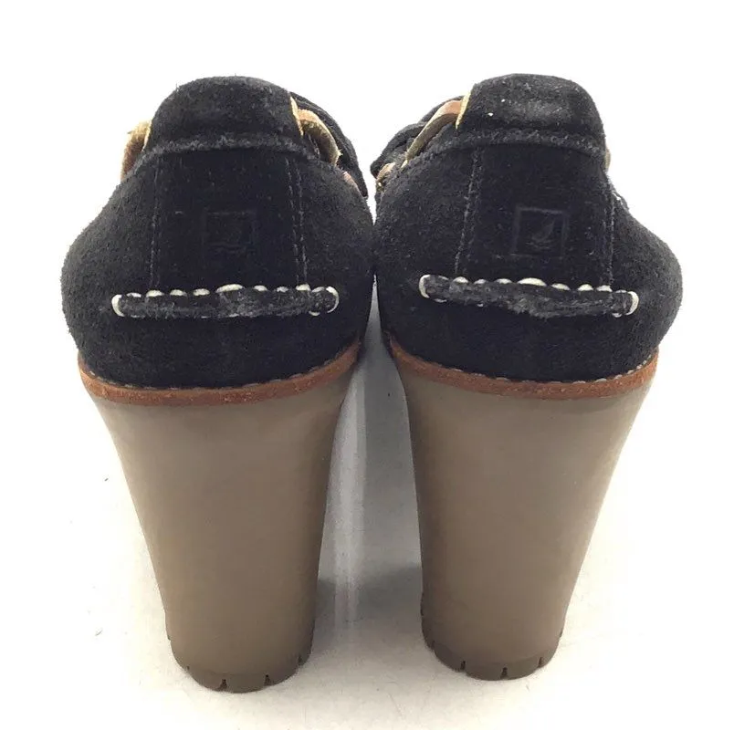 Sperry Women's Darlington 9236159 Black Leather Block Pump Heels - Size 9M