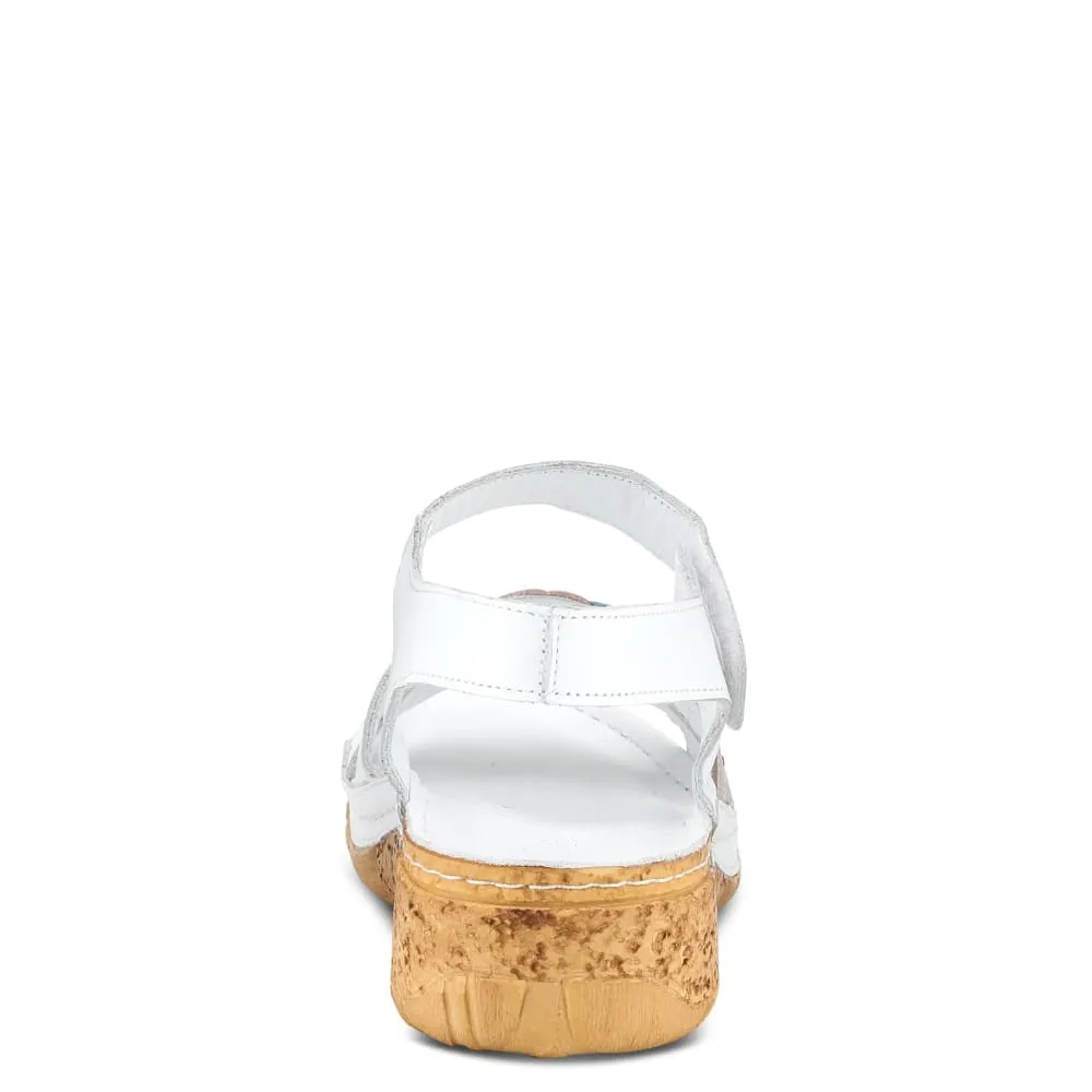 Spring Step Shoes Leaf Women's White Multi Quarter Strap Sandals
