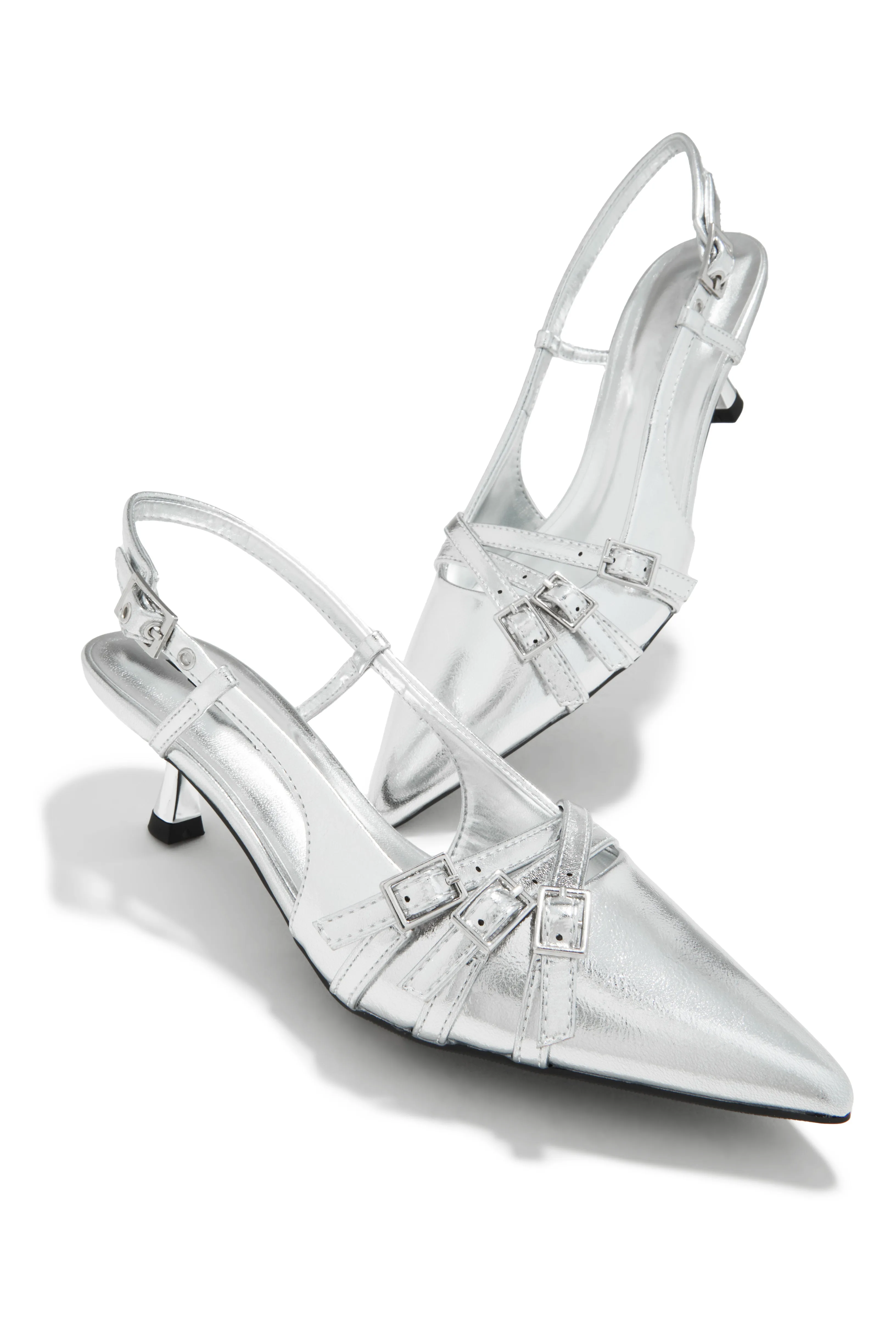 Stassia Kitten Heels - Silver