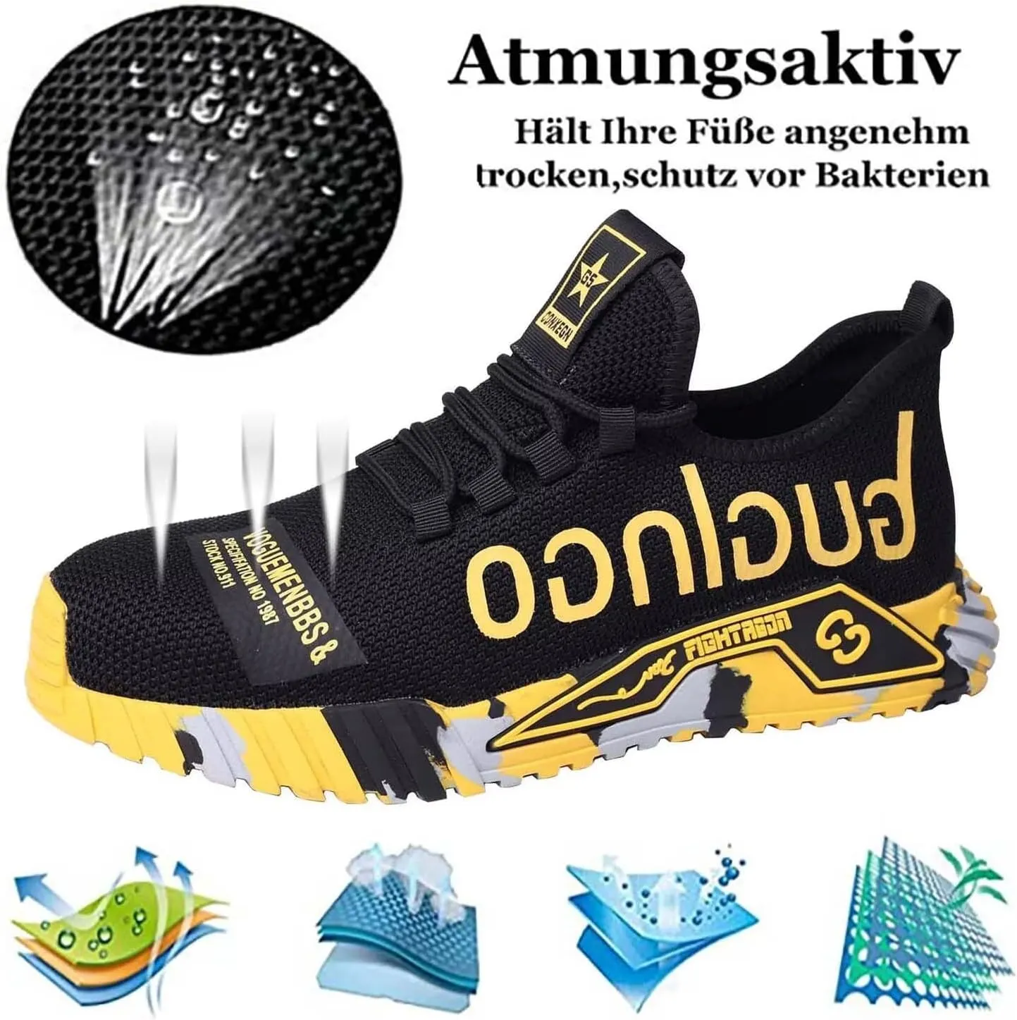 Steel Toe Shoes Work Safety Shoes,Mens Work Safety Outdoor Protection Footwear Industrial and Construction,
