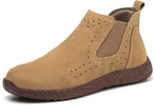 Steel Toe Work Boots for Men,Slip-on Work Boots,Men's Industrial & Construction Shoes,Waterpoof Safety Boots,Non-slip,Comfortable,Lightweight