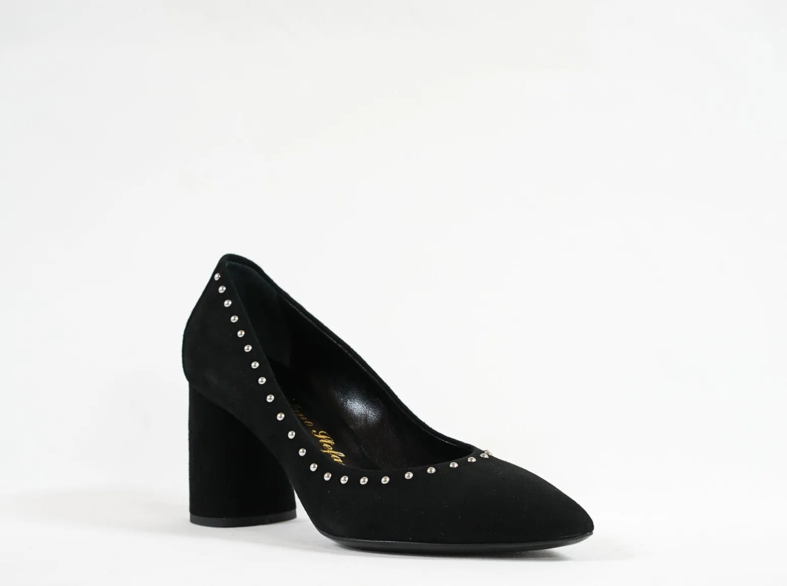 Stefano Stefani Women's Black Stud Suede Pump 7144 40% off