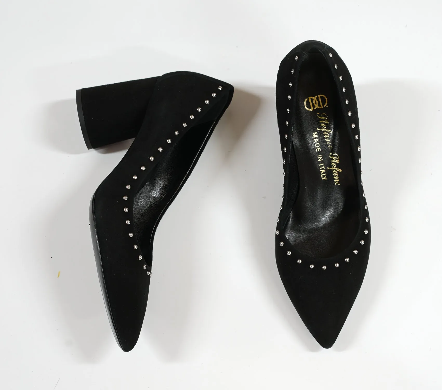 Stefano Stefani Women's Black Stud Suede Pump 7144 40% off