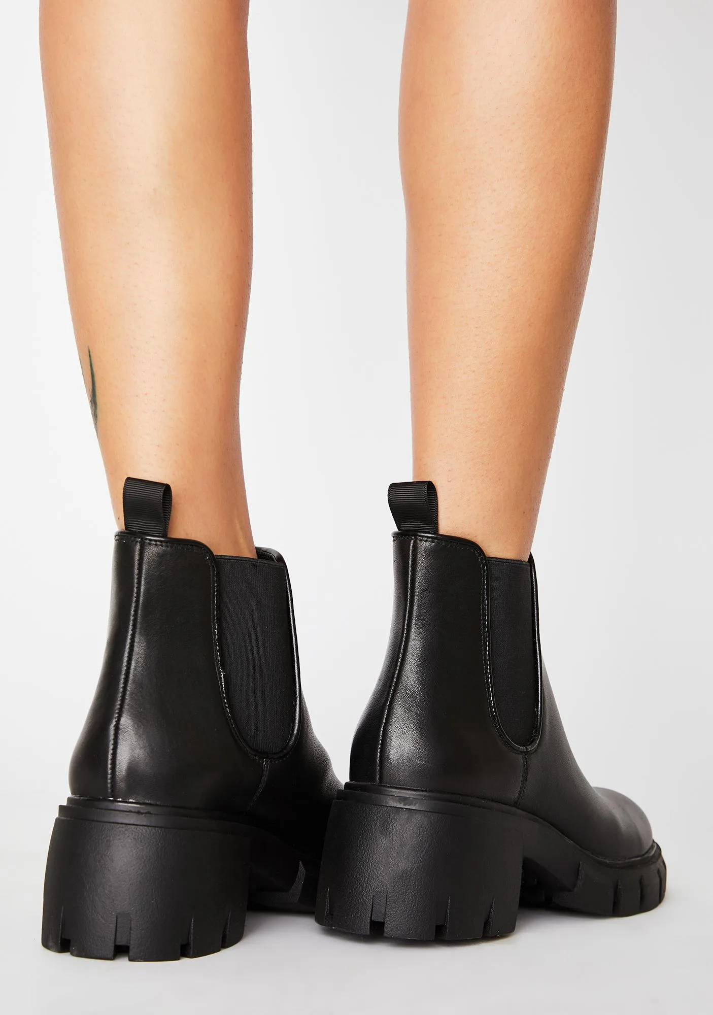 Steve Madden Women's Howler Block Heel Platform Ankle Boots Black Leather (9, BLACK)