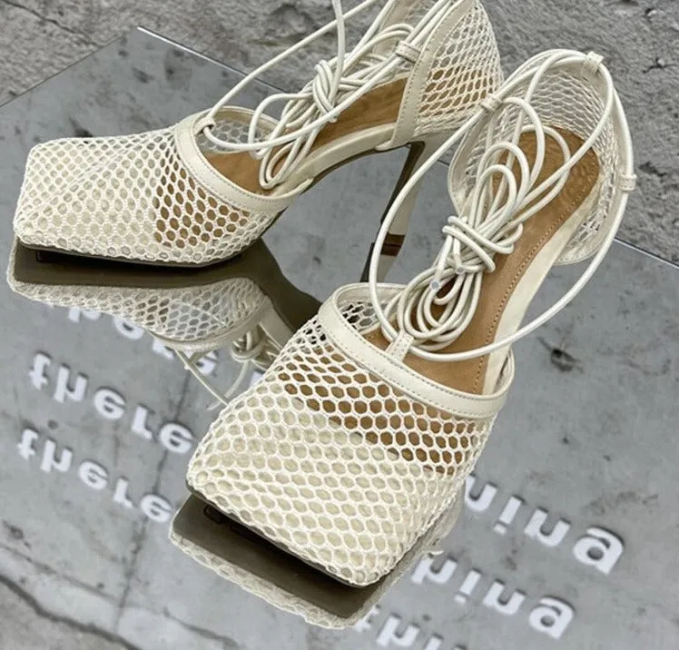 stiletto hollow out shoes