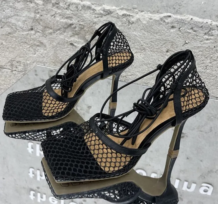 stiletto hollow out shoes