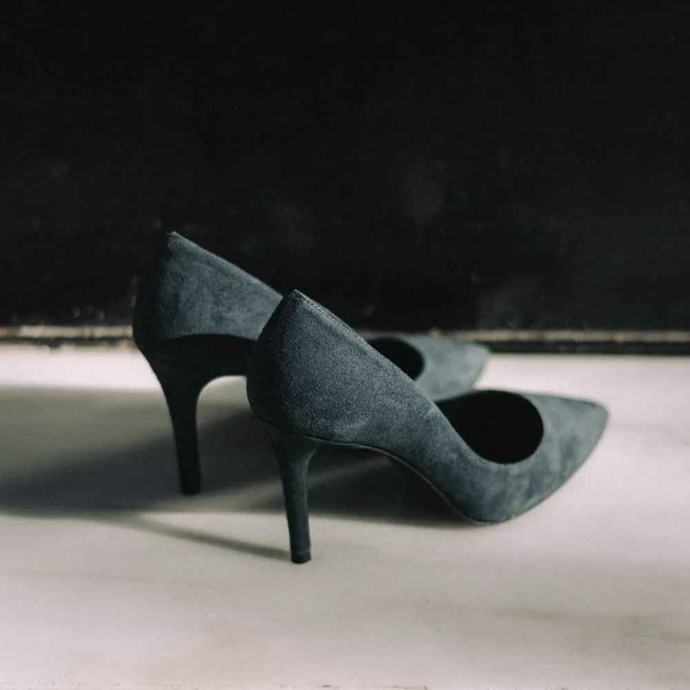 STILETTO VEGA ANTE GRIS OSCURO TACÓN 7,9CM