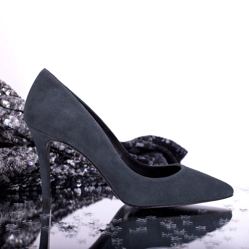 STILETTO VEGA ANTE GRIS OSCURO TACÓN 7,9CM