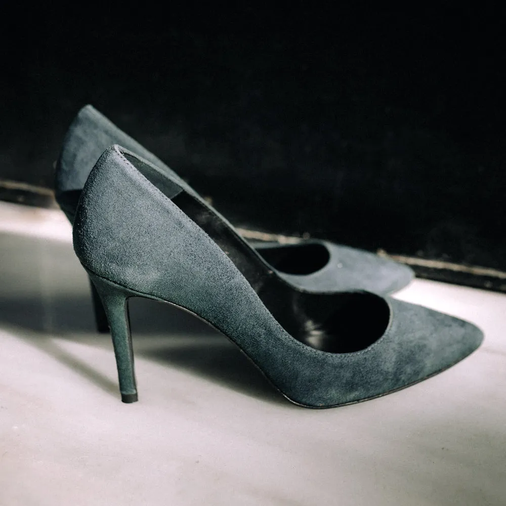 STILETTO VEGA ANTE GRIS OSCURO TACÓN 7,9CM