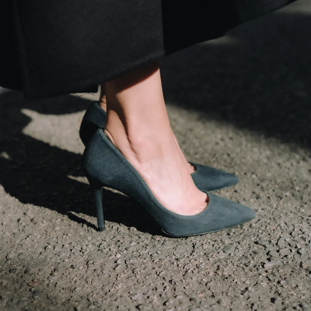 STILETTO VEGA ANTE GRIS OSCURO TACÓN 7,9CM