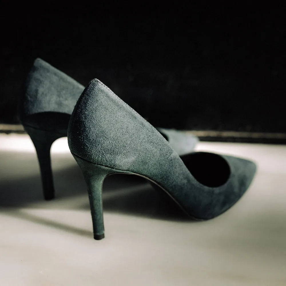 STILETTO VEGA ANTE GRIS OSCURO TACÓN 7,9CM