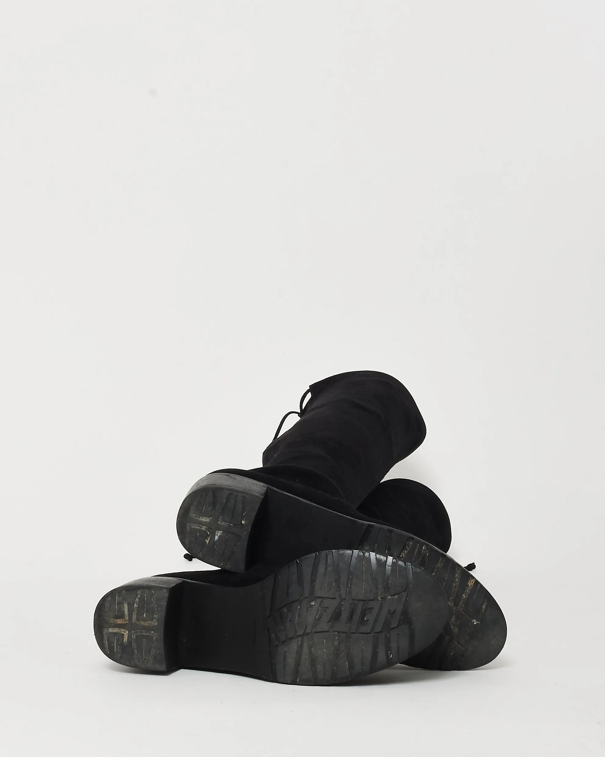 Stuart Weitzman Black Suede OTK Boots -  6.5