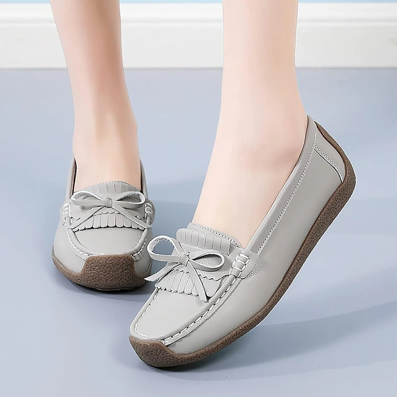 Tassel Decoration Slip On Women Comfort Walking Flat Loafers Casual Shoes Driving Loafers Walking Shoes Wedges