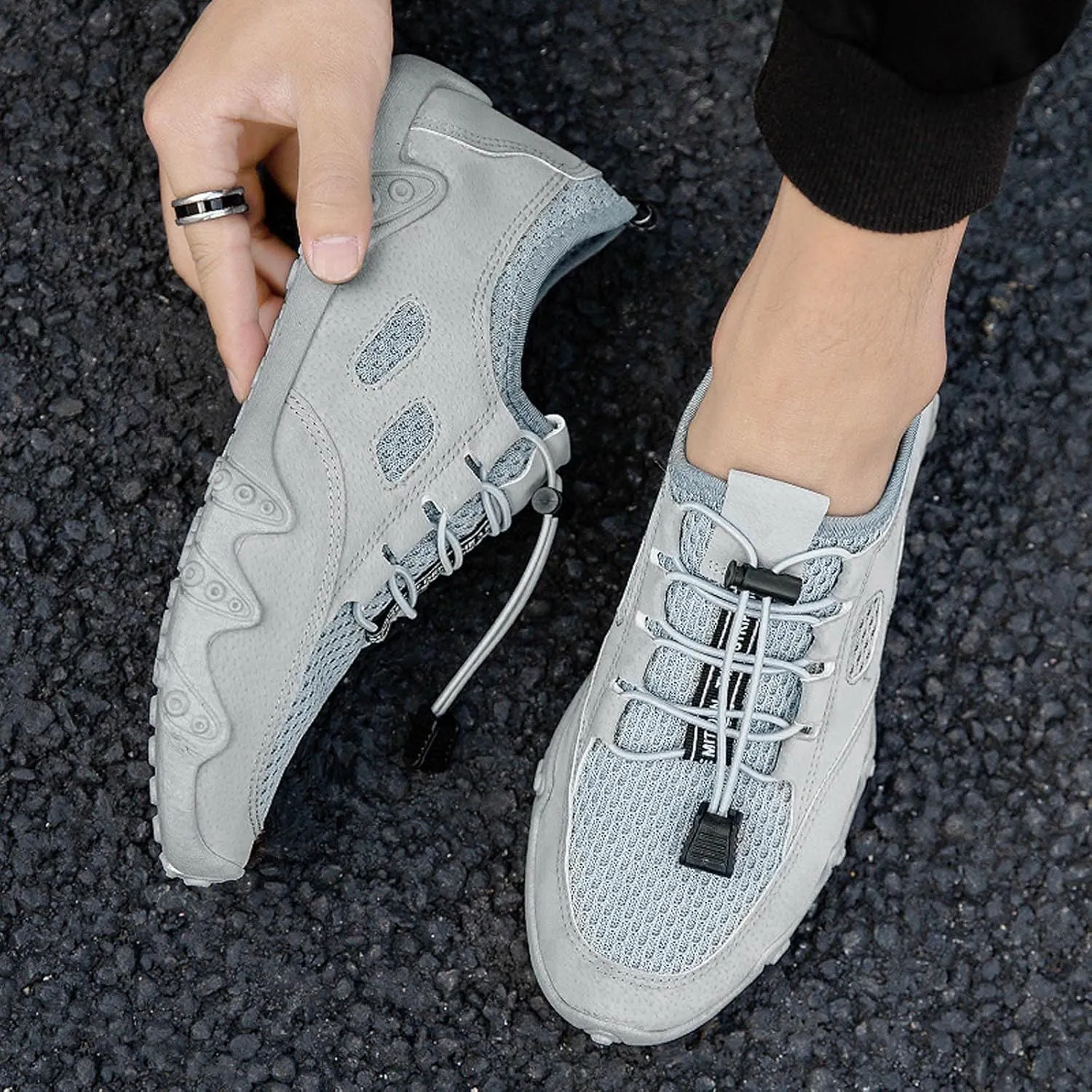 Tennis Shoes Men Mesh Breathable Business Casual Shoes Wedge Sneakers Running Fashion Sneakers Tennis Walking Steel Toe Tennis Shoe Loafers Shoe