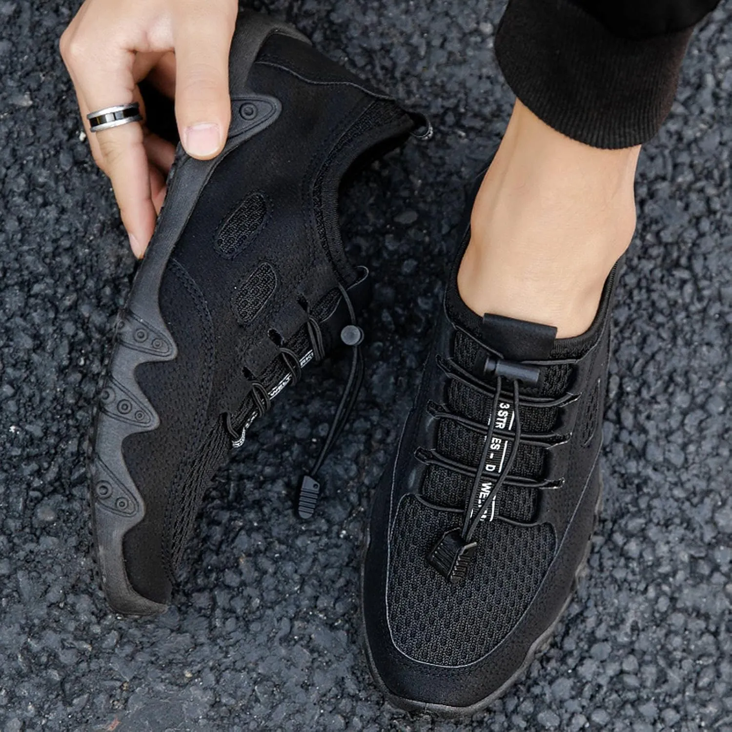 Tennis Shoes Men Mesh Breathable Business Casual Shoes Wedge Sneakers Running Fashion Sneakers Tennis Walking Steel Toe Tennis Shoe Loafers Shoe