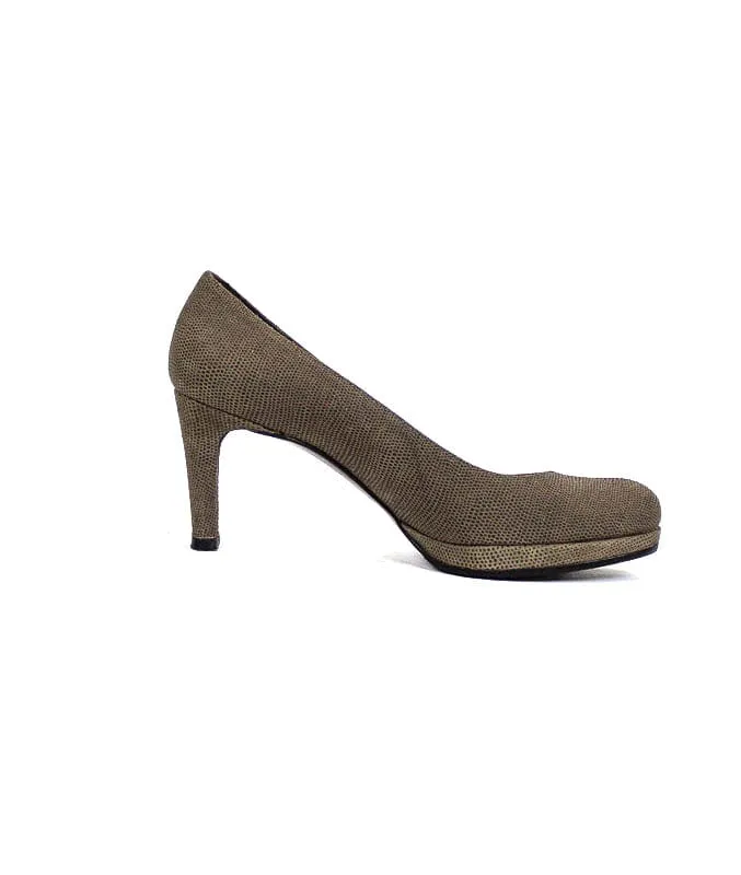 Textured Round-Toe Heels