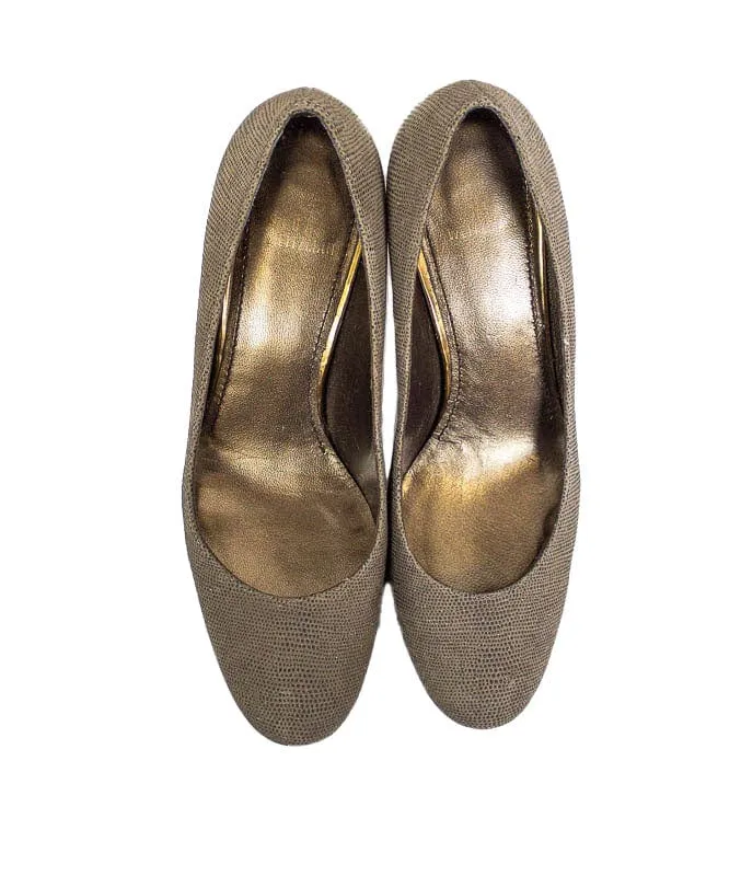 Textured Round-Toe Heels