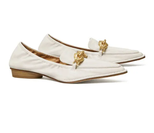 TORY BURCH JESSA POINTED TOE LEATHER LOAFERS
