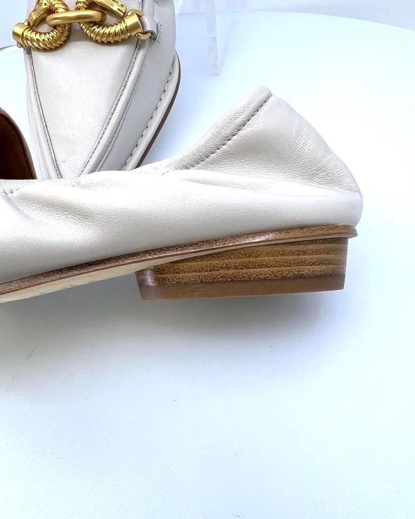TORY BURCH JESSA POINTED TOE LEATHER LOAFERS