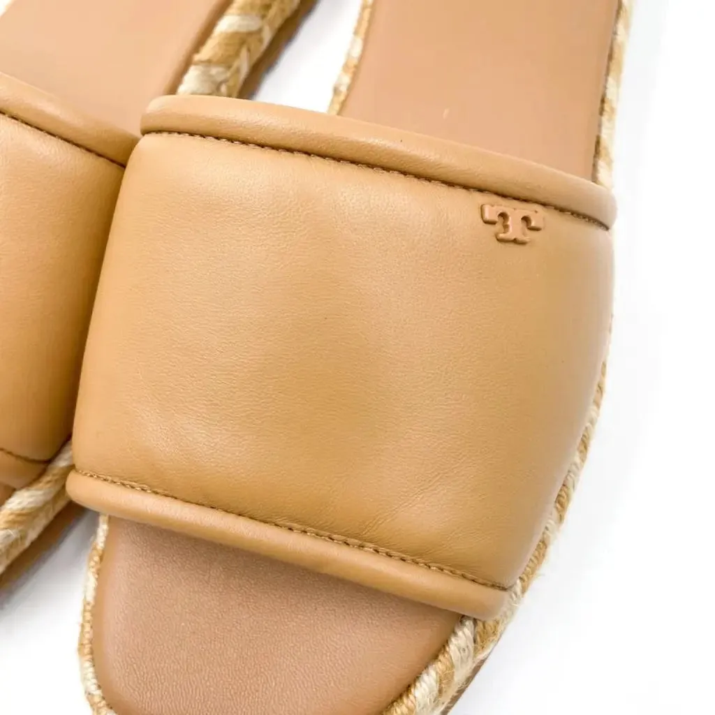 TORY BURCH LEATHER ESPADRILLE MULES