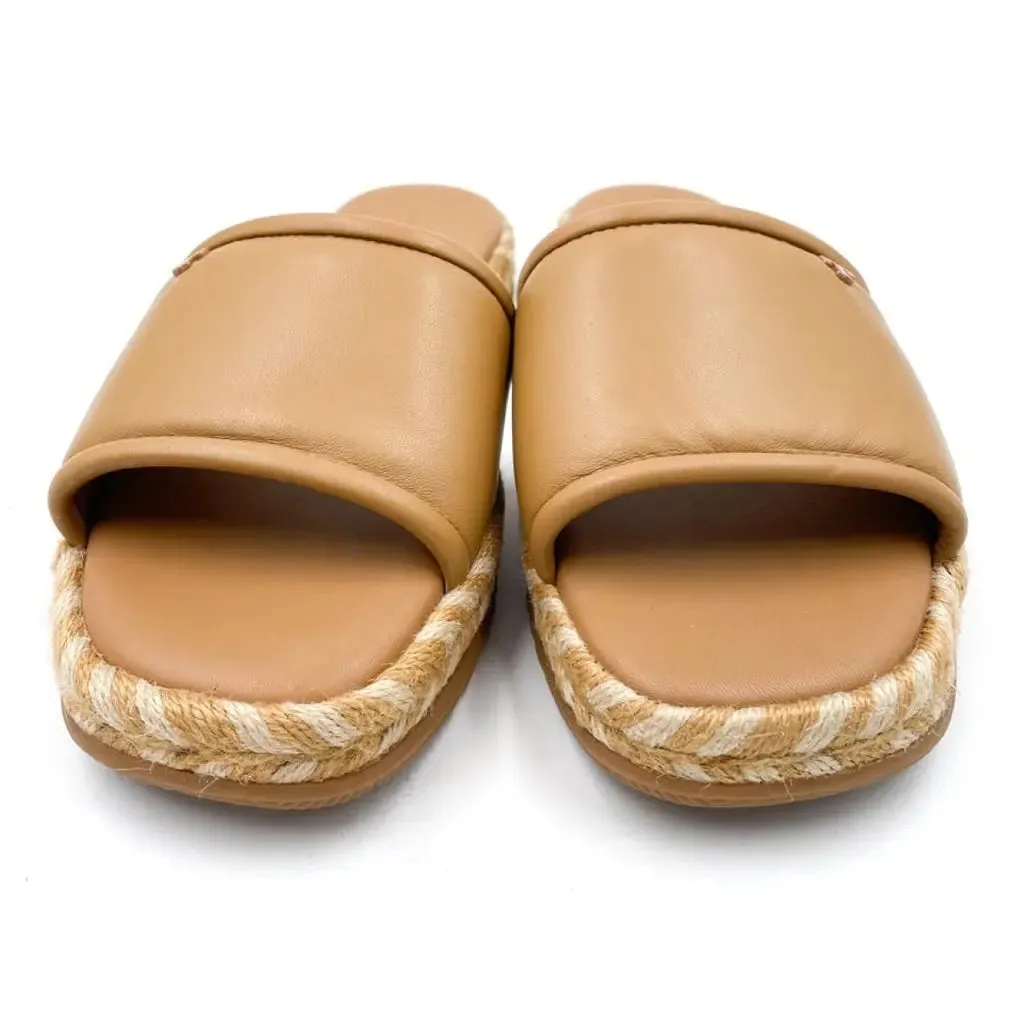 TORY BURCH LEATHER ESPADRILLE MULES