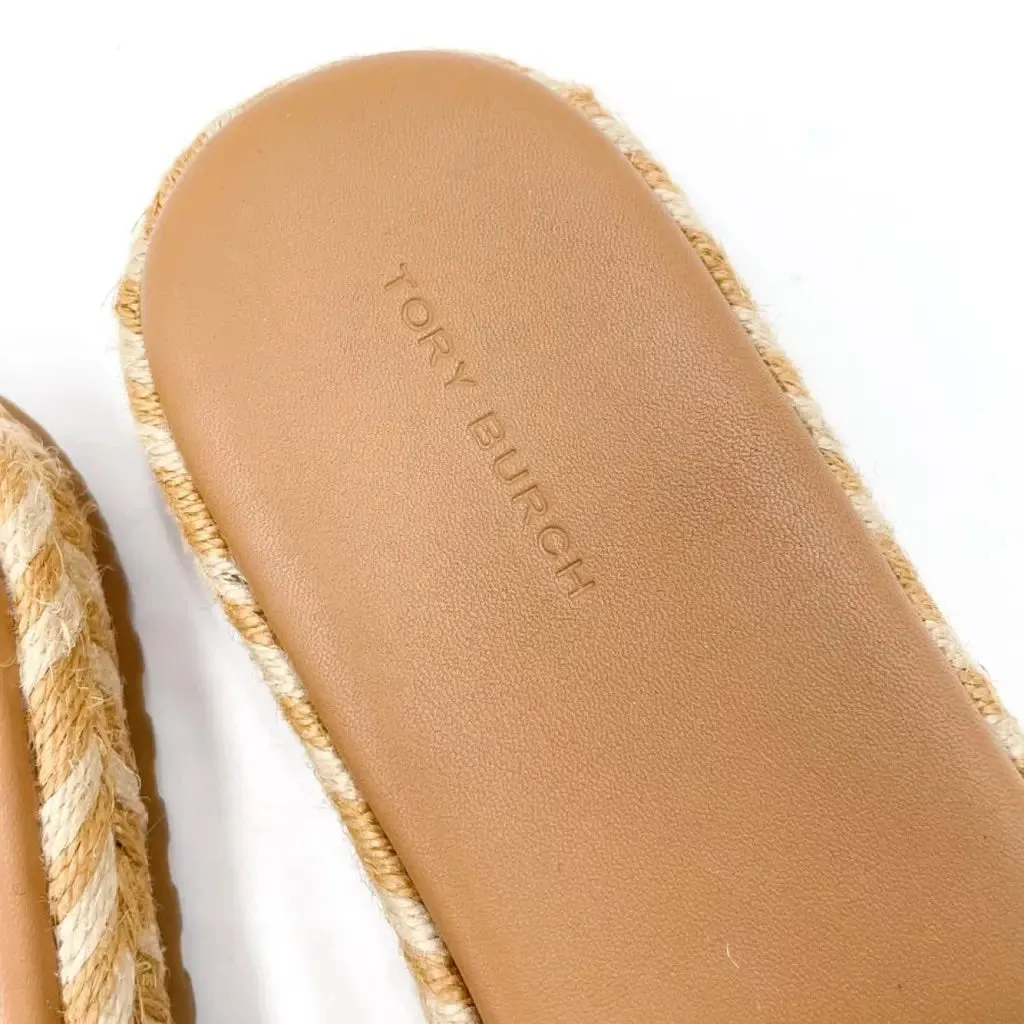 TORY BURCH LEATHER ESPADRILLE MULES