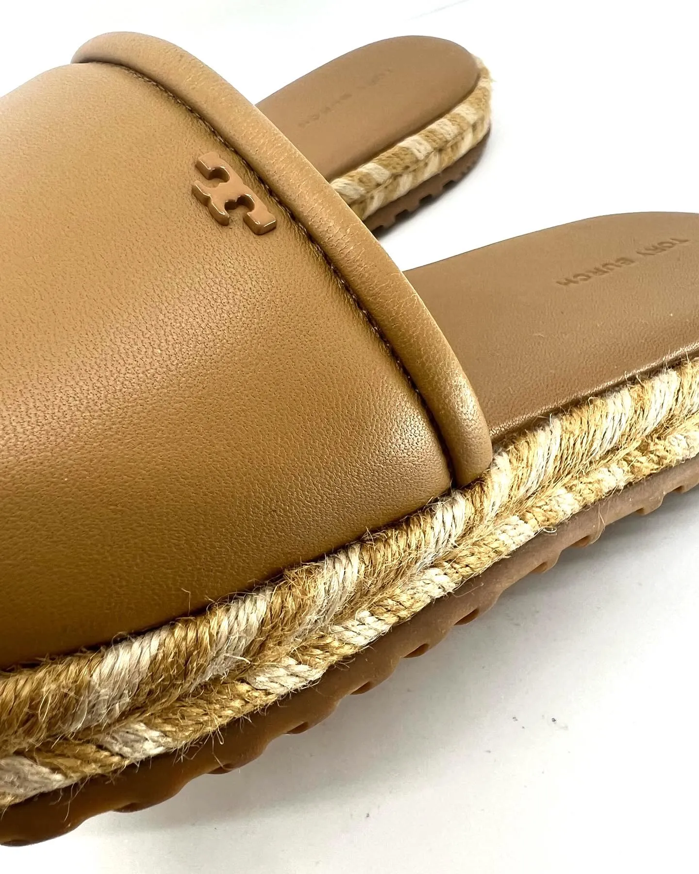 TORY BURCH LEATHER ESPADRILLE MULES
