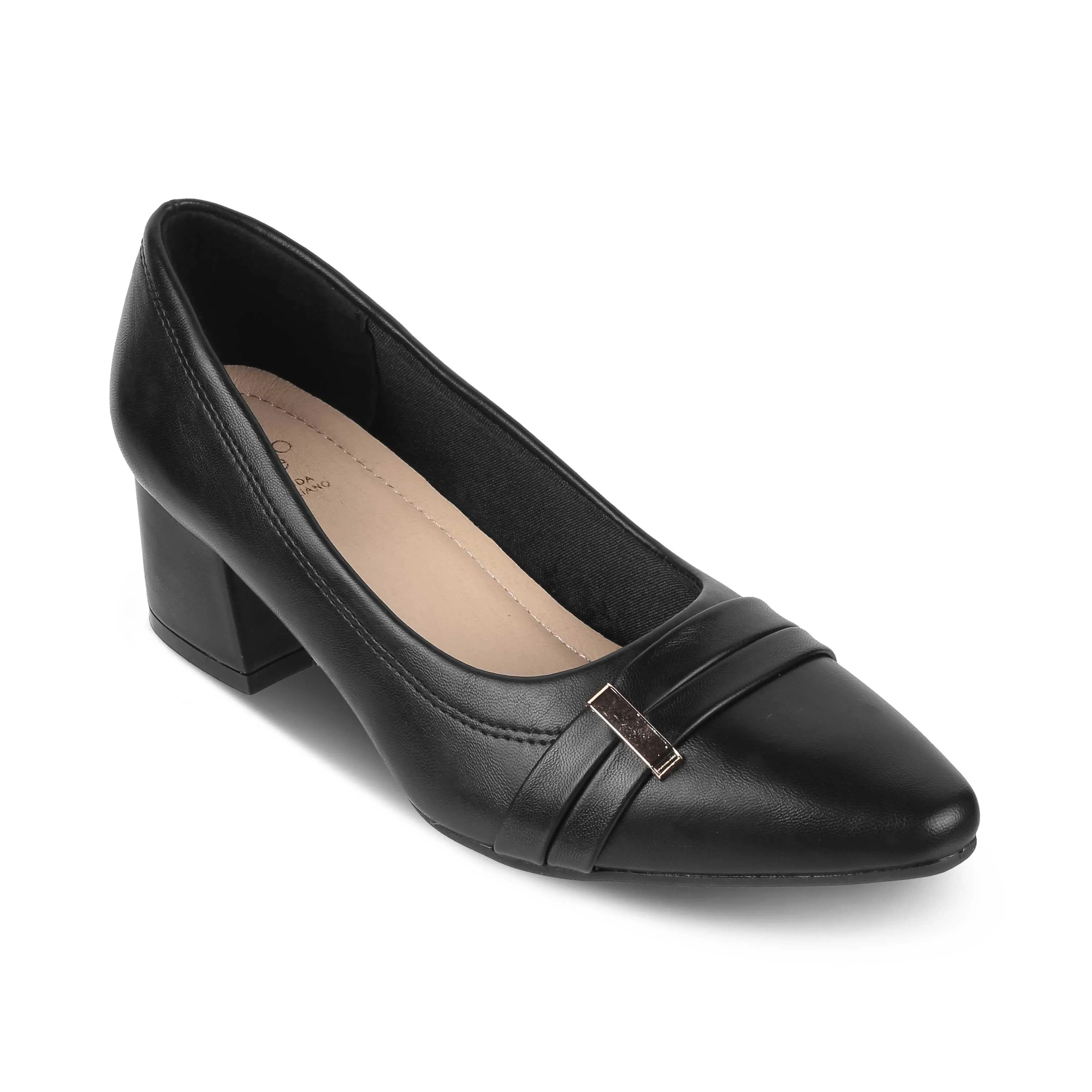 Tresmode Newar Black Women's Dress Block Heel Pumps