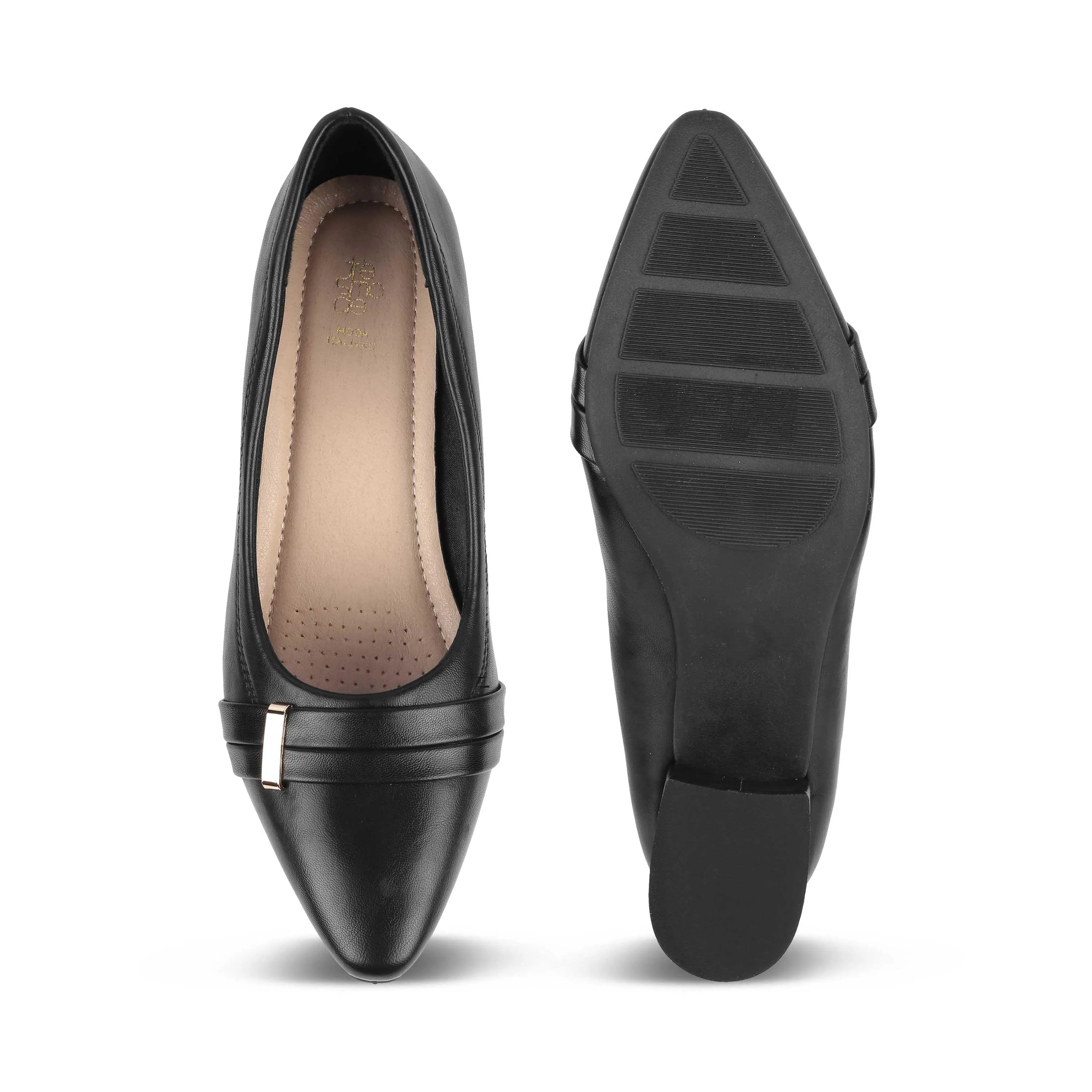 Tresmode Newar Black Women's Dress Block Heel Pumps