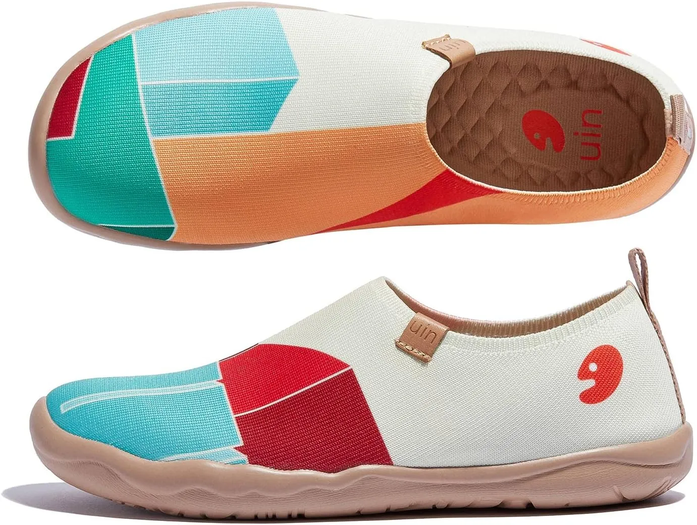 UIN Women's Slip Ons Lightweight Flats Walking Casual Loafers Travel Shoes Toledo  Color & Geometry