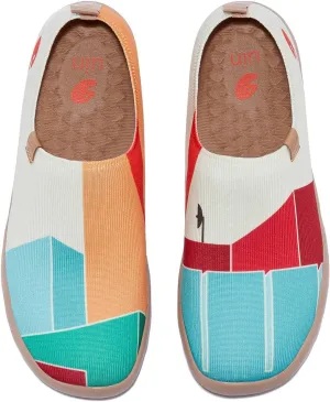 UIN Women's Slip Ons Lightweight Flats Walking Casual Loafers Travel Shoes Toledo  Color & Geometry